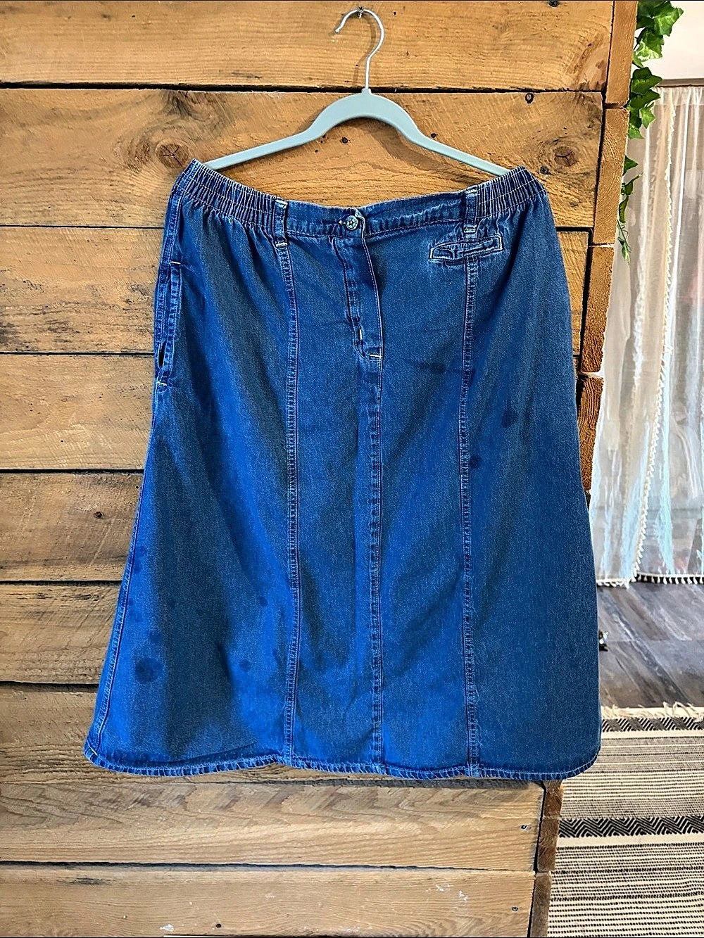 Mainstreet Blues Women's Denim Midi Skirt Size 18W